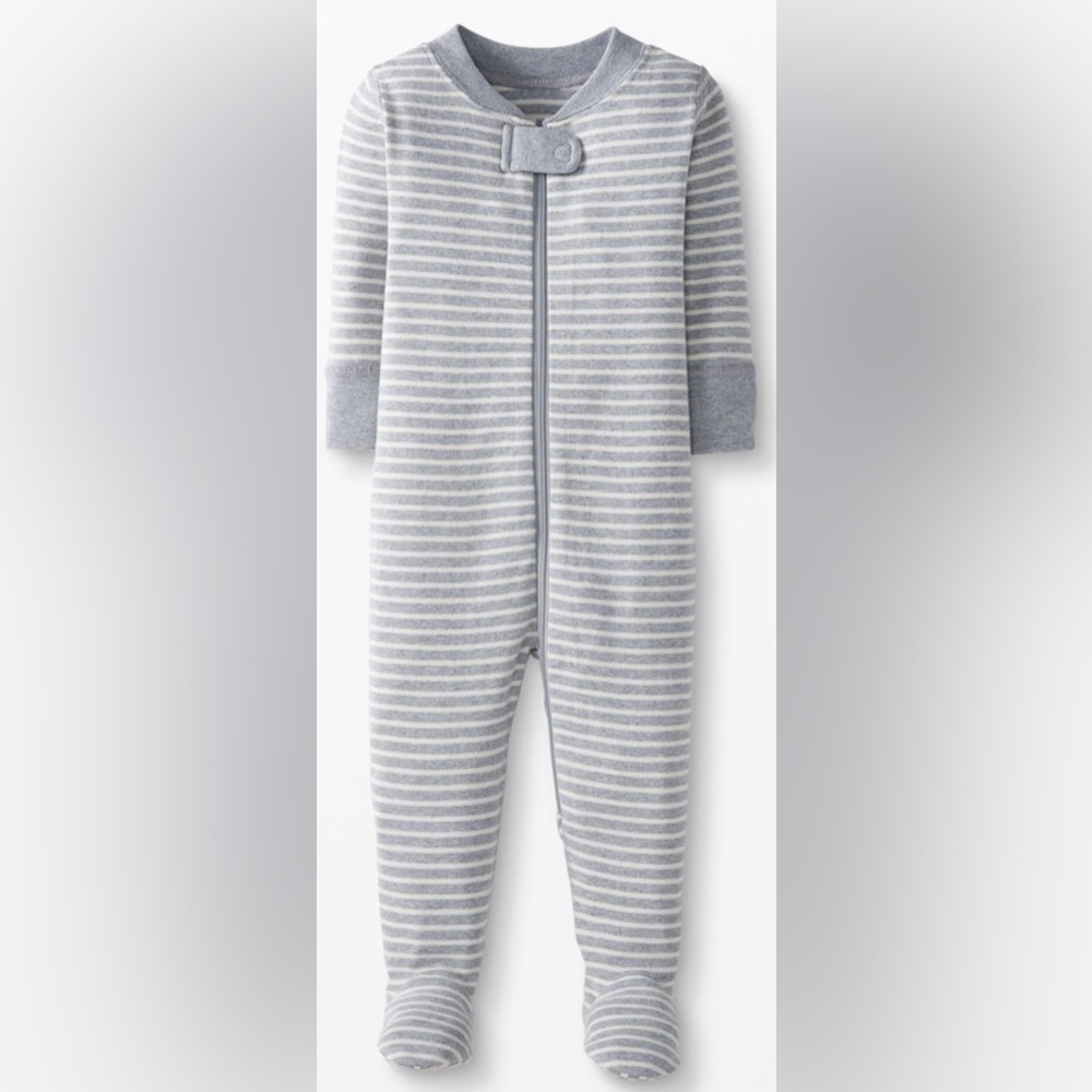 NWT 12 -18 Hanna Anderson organic Moon & Back footed pjs pajamas boys